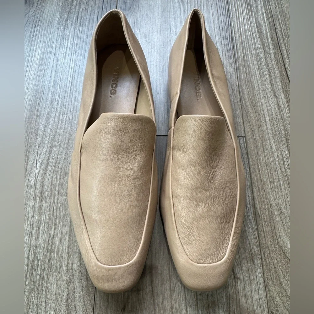 Vince Brette leather Loafer Women's Sz 5.5 Color Cappuccino tan NEW slip on shoe - Picture 2 of 12